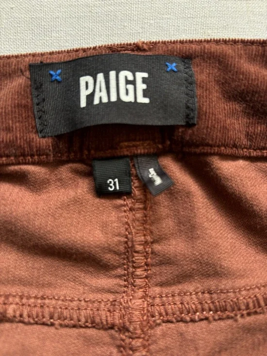 Paige Cindy High Rise Straight Corduroy Jeans Rosewood Size 31 - Picture 3 of 14
